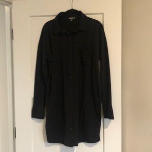 Black, long sleeve, button front t-shirt dress, size US4